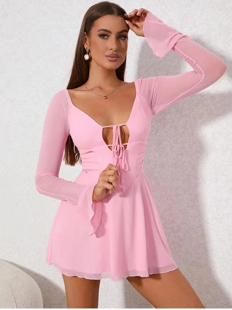 Robe de soirée rose sexy