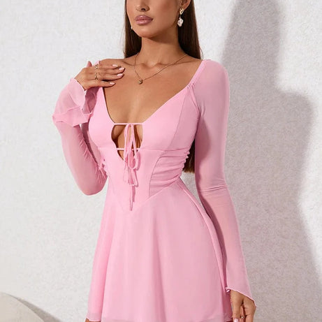 Robe de soirée rose sexy