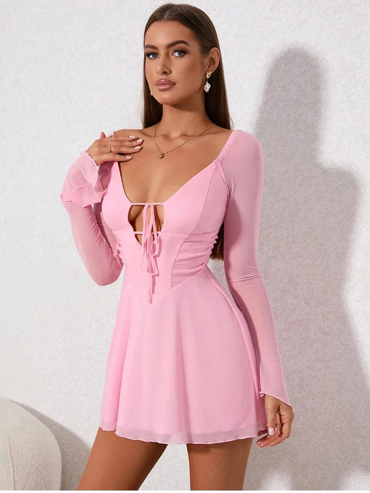 Robe de soirée rose sexy