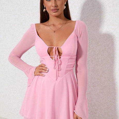 Robe de soirée rose sexy