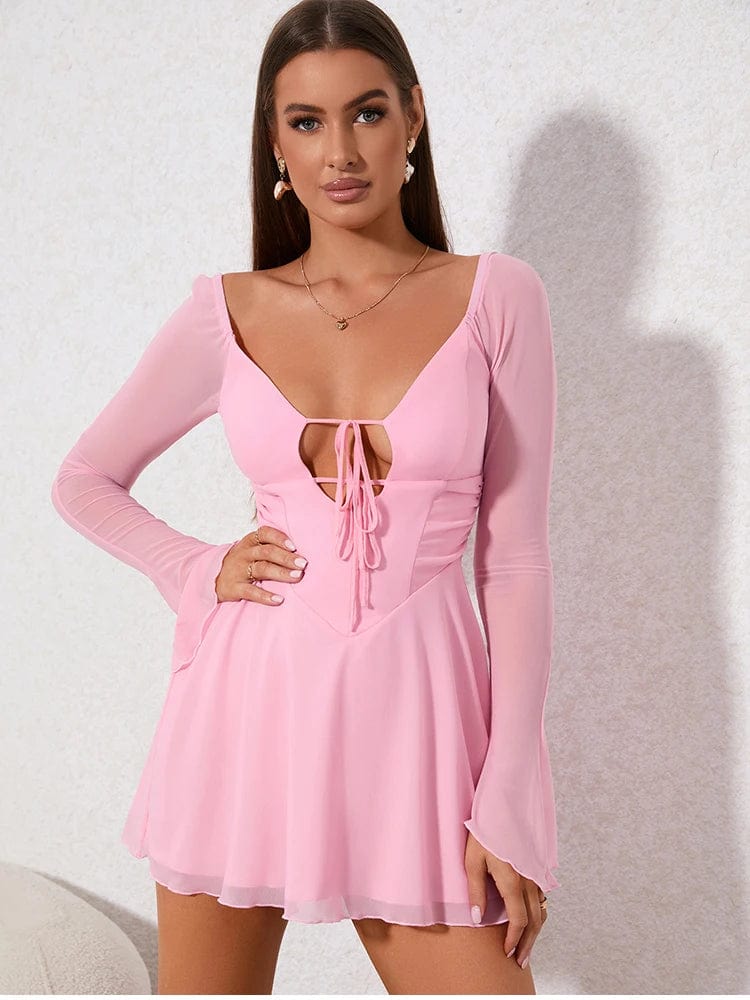 Robe de soirée rose sexy