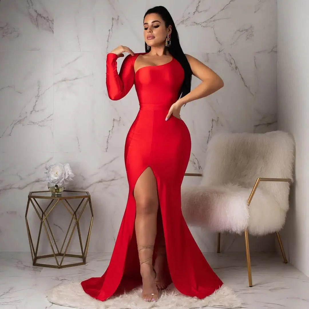 Robe de soirée sexy fendue moulante