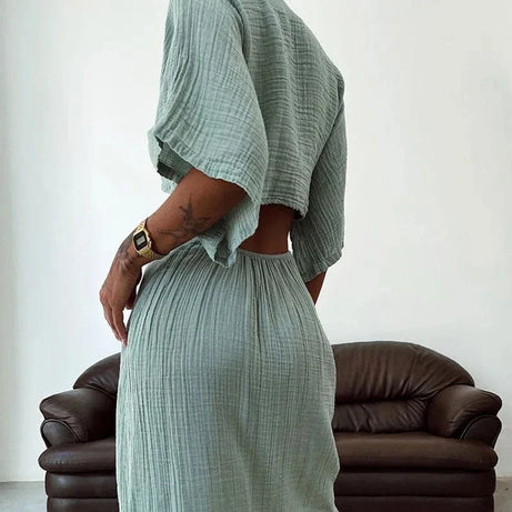 Robe été sexy longue dos nu lin coton