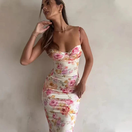 Robe fleurie été moulante sexy