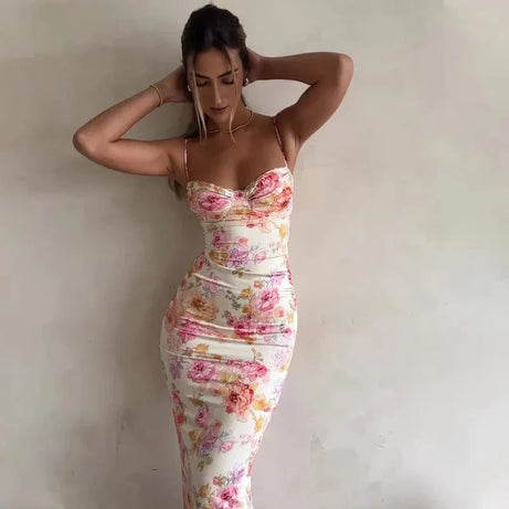 Robe fleurie été moulante sexy