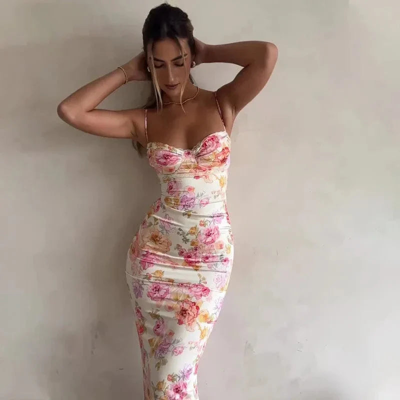 Robe fleurie été moulante sexy
