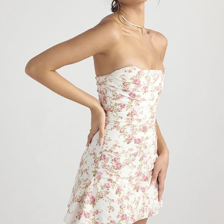 Women's evening dress with flower
