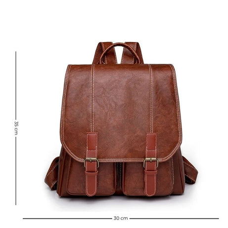 Sac Cartable Femme Design Vintage Marron