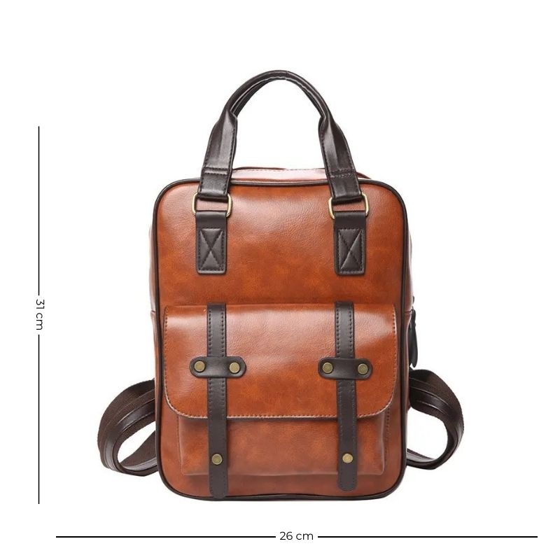 Sac Cartable Femme Multipoches Marron