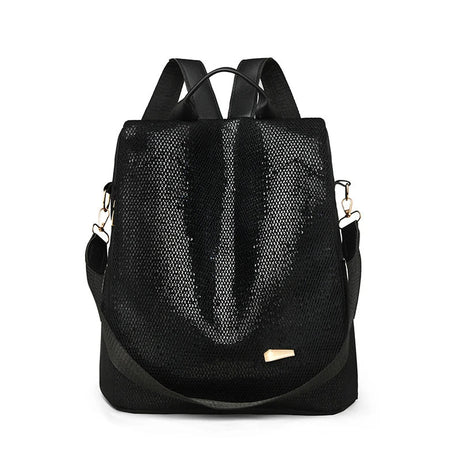 Sac à Dos Noir à Paillettes en Toile
