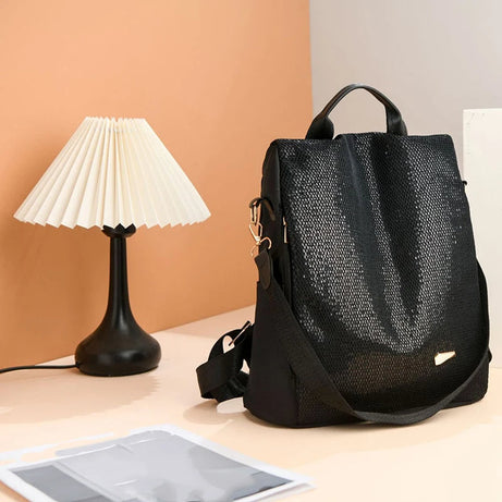 Sac à Dos Noir à Paillettes en Toile