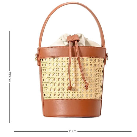 Sac Rotin Tressé Design avec Bandoulière