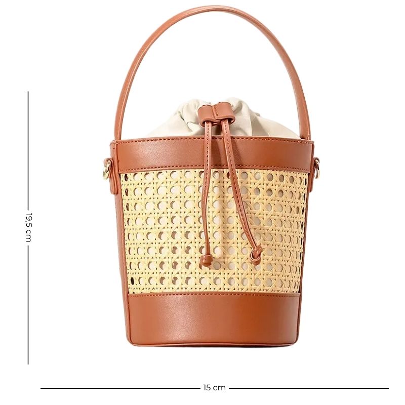 Sac Rotin Tressé Design avec Bandoulière