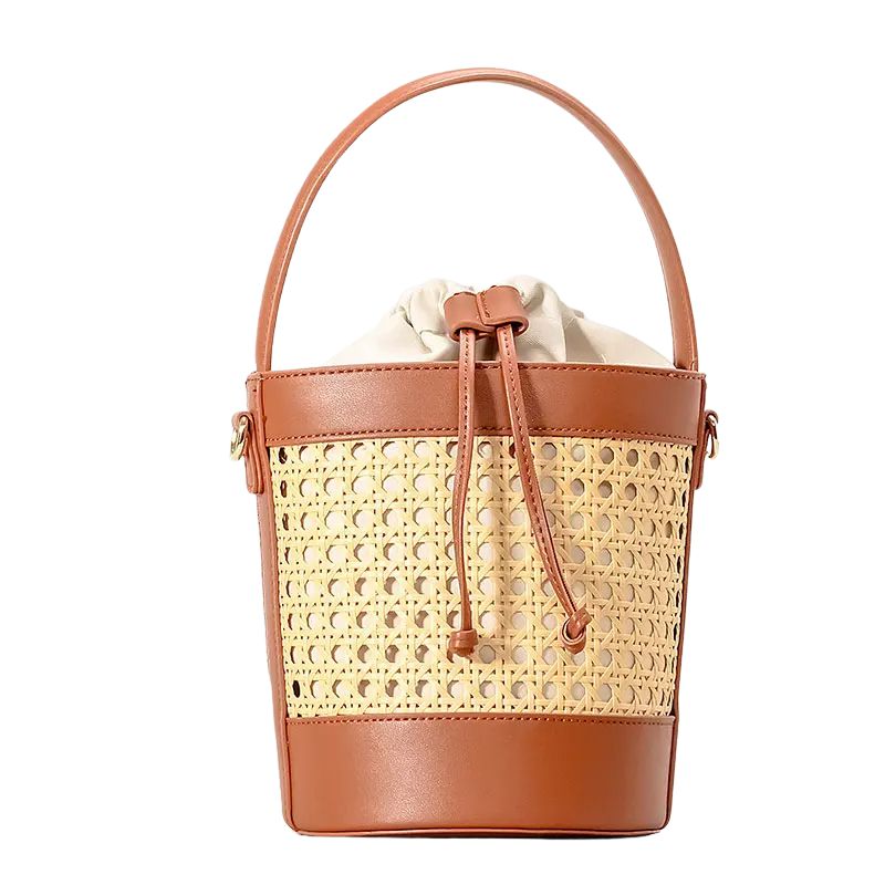 Sac Rotin Tressé Design avec Bandoulière