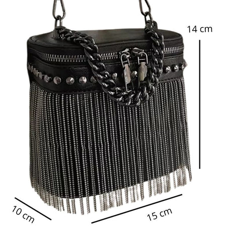 Sac à Frange Métallique Élégant