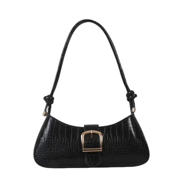 Sac à Main Baguette Simili avec Boucle Métallique Chic