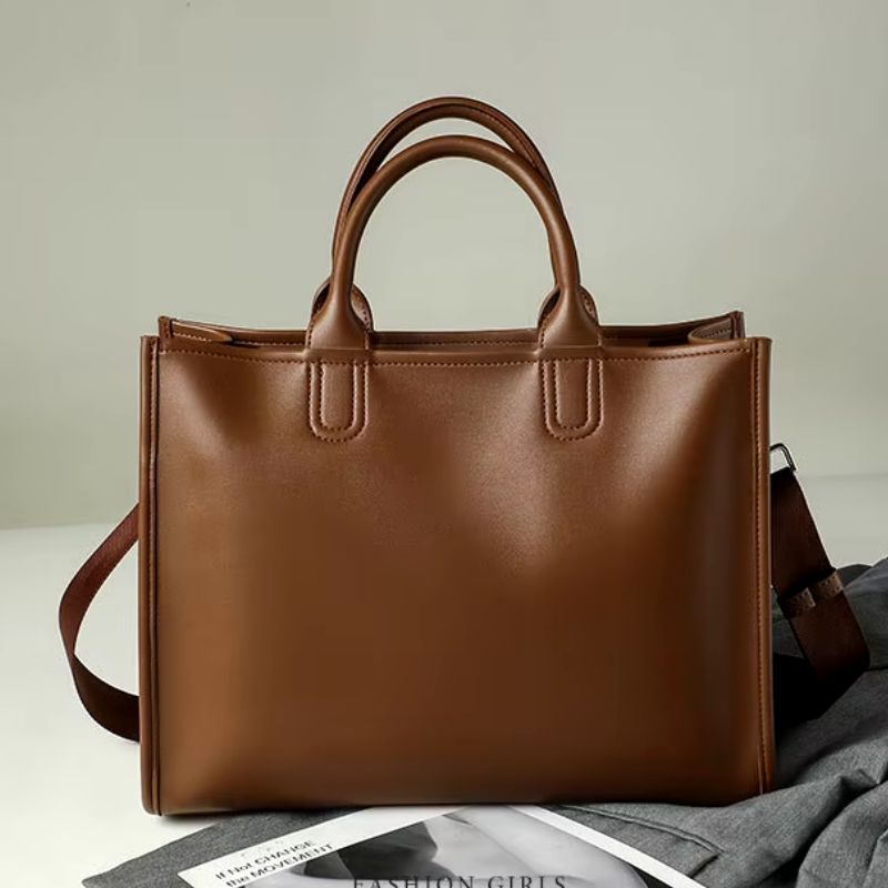 Sac à Main Cabas Marron avec Bandoulière