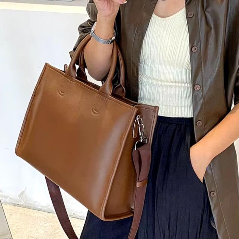 Sac à Main Cabas Marron avec Bandoulière