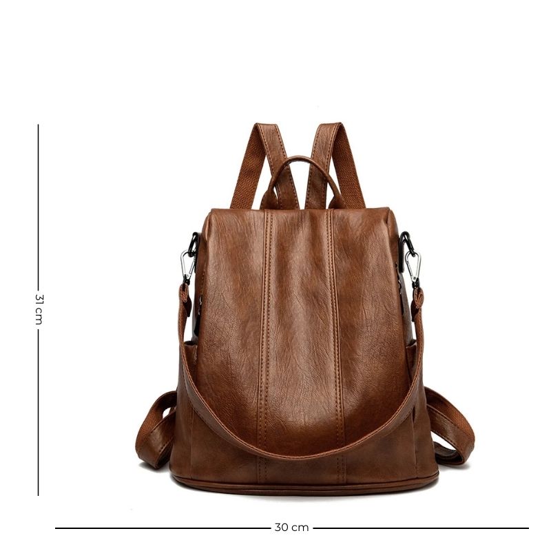 Sac à Main et à Dos Femme Vintage Simili Marron