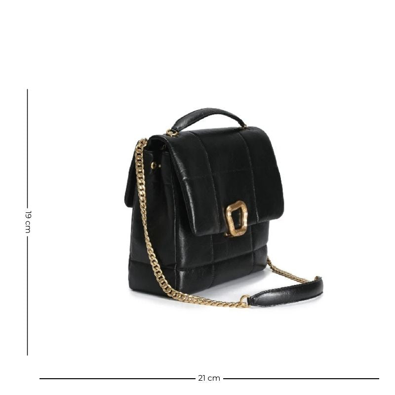 Sac Matelassé Noir Style Mallette