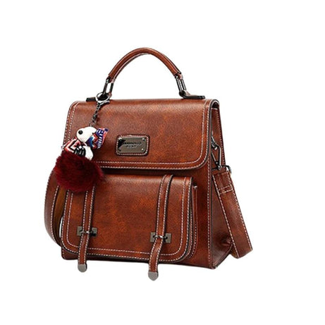 Sac Cartable Femme Marron et Vintage