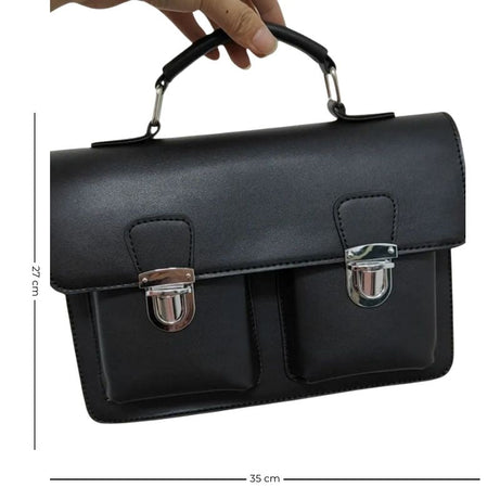 Sac Cartable Femme Noir de Style Malette