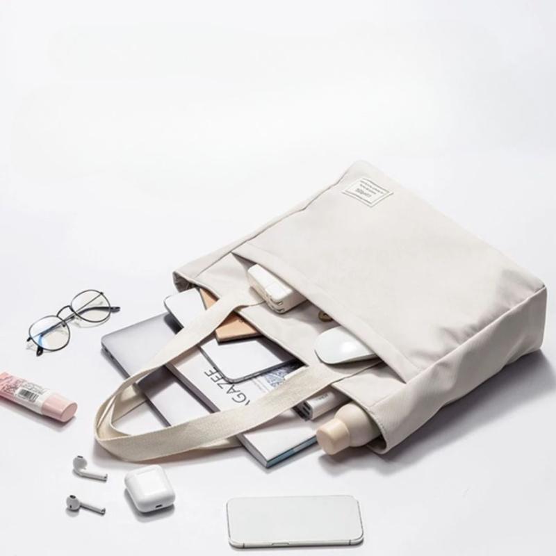 Sac Ordinateur Femme Blanc en Toile