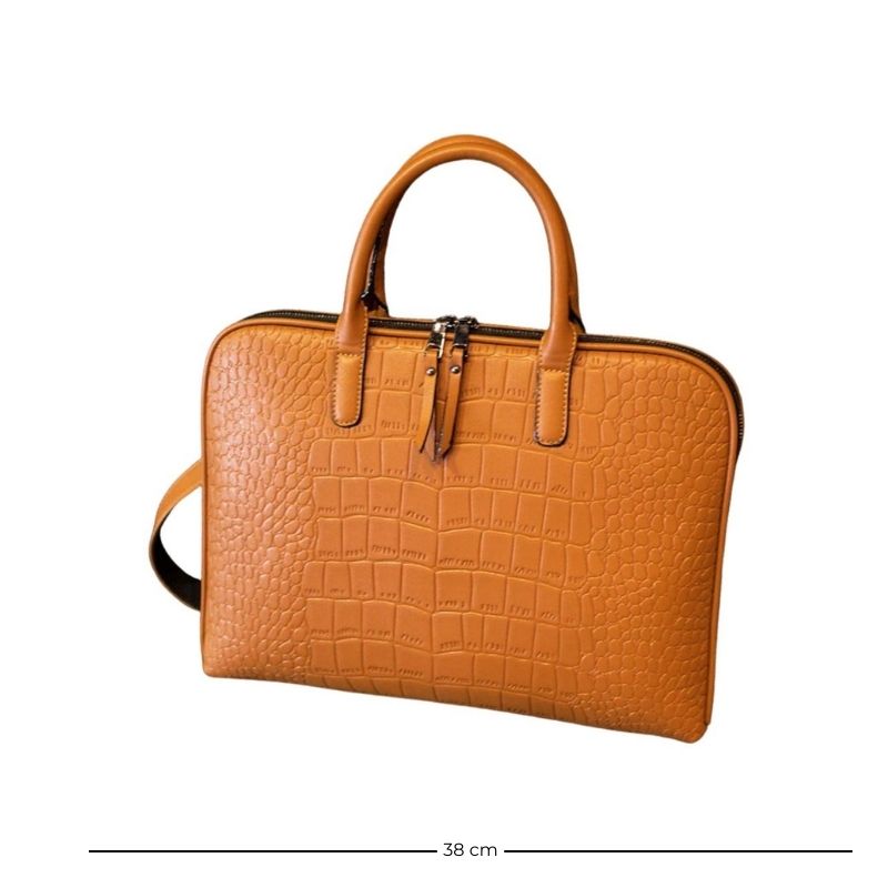 Sac Ordinateur Femme Effet Peau de Serpent