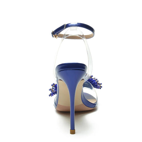 Sandale Bleu Marine Ouverte avec Lanière à Boucle