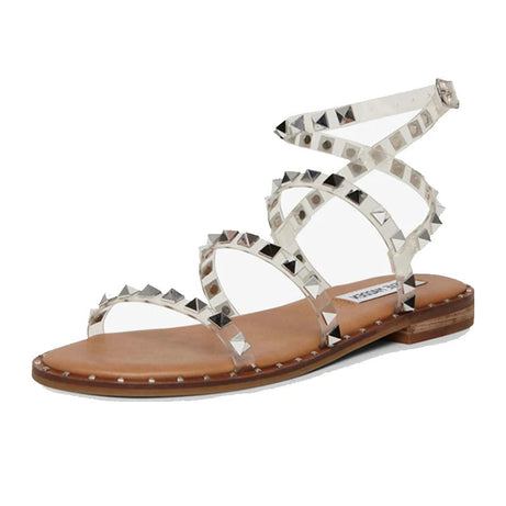 Sandale Cloutée avec Lanières Transparentes