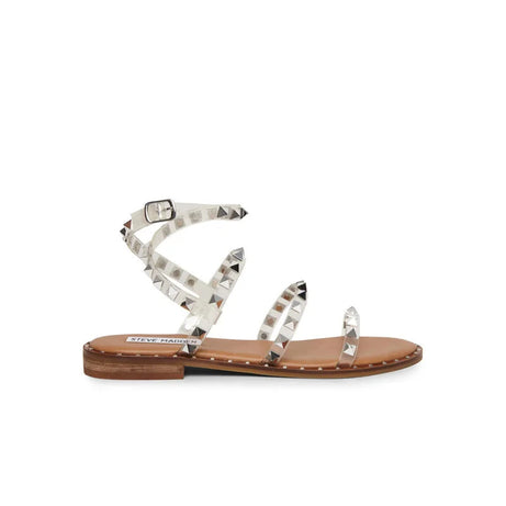 Sandale Cloutée avec Lanières Transparentes
