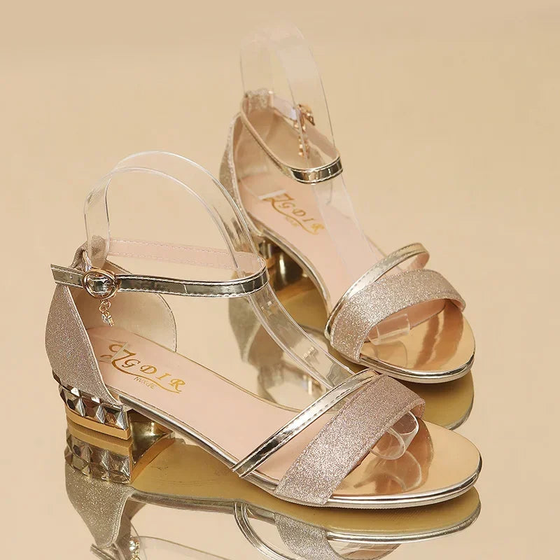 Sandale Femme Mariage Dorée et Luxueuse