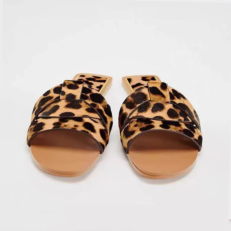 Sandale Leopard Style Pantoufle Élégante
