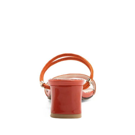 Sandale Orange avec Talon et Lanières