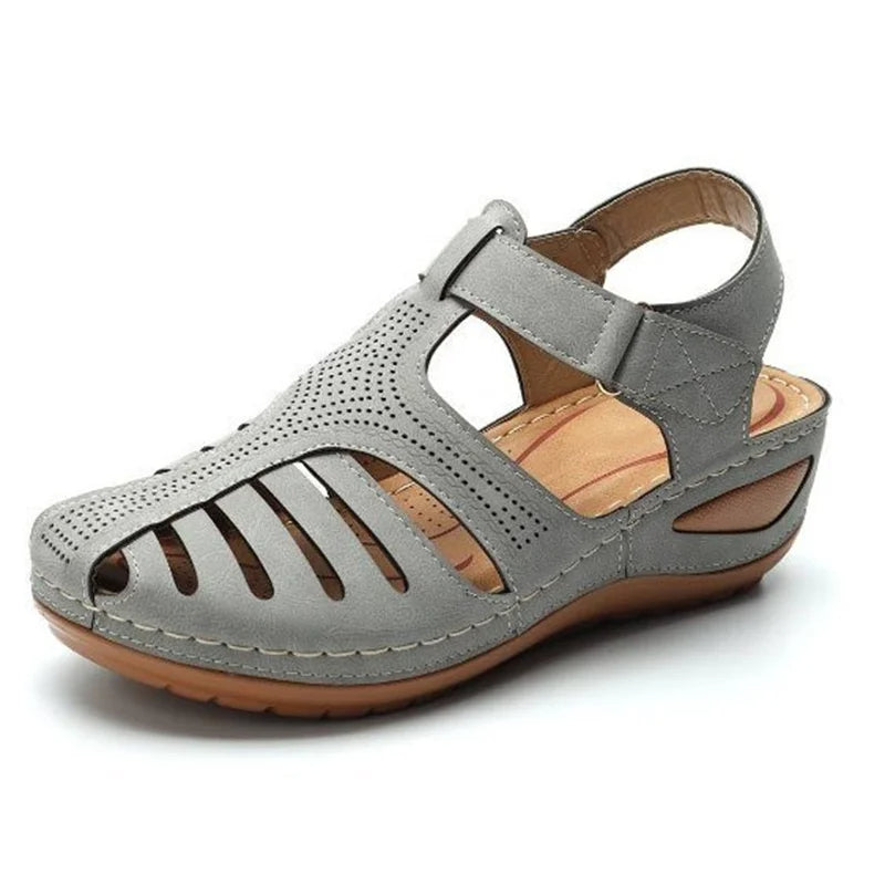Sandale Orthopédique Femme Compensée et Ouverte