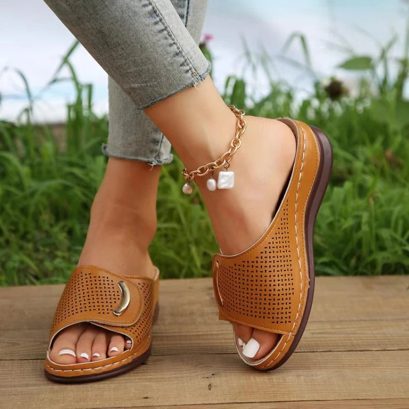 Sandale Orthopédique Femme Compensée et Respirante