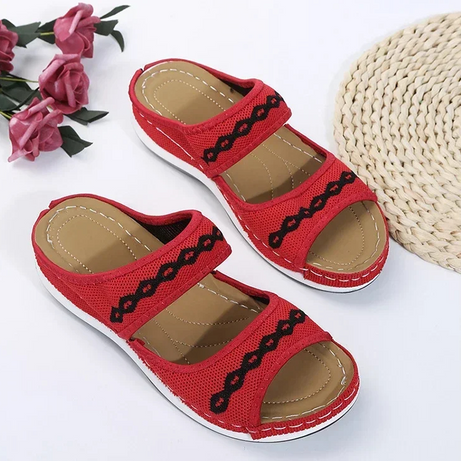 Sandale Orthopédique Femme avec Motif sur les Lanières