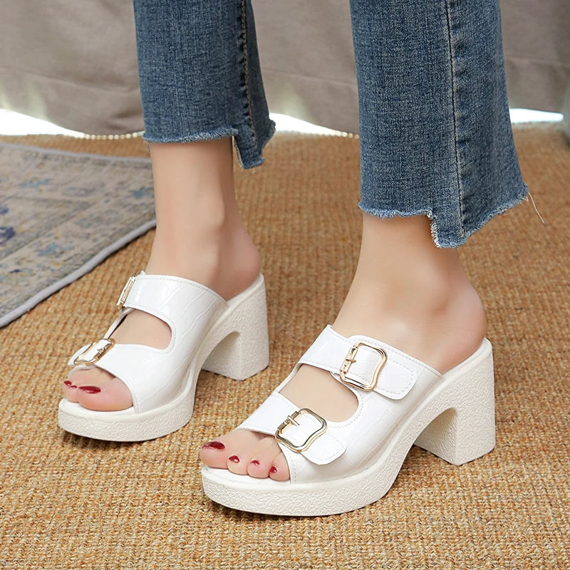 Sandale Sabot Femme Ouverte avec Talon