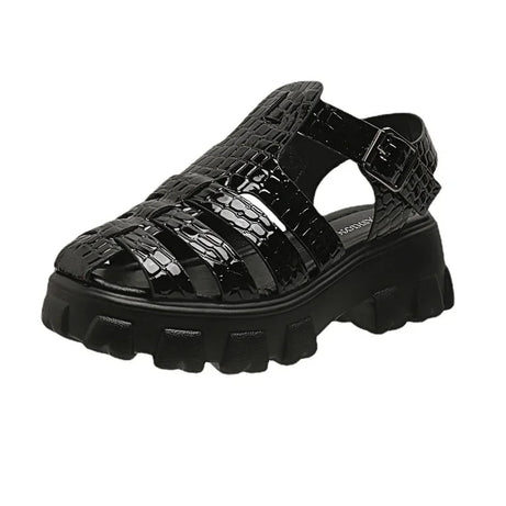 Sandale Spartiate Femme Style Plateforme à Talon