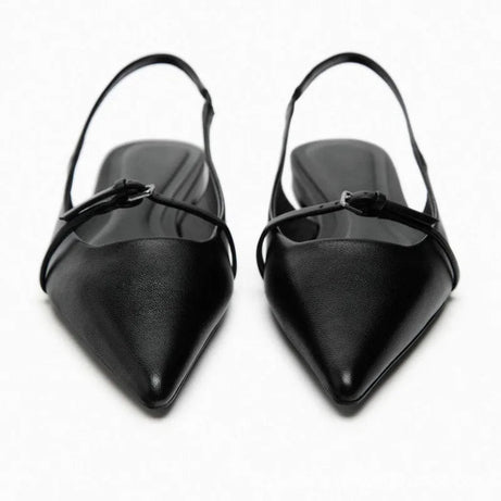 Sandale Stylée Noire avec Bout Pointu