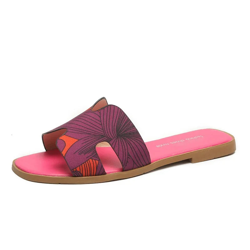 Sandale Style Tong à Design Floral