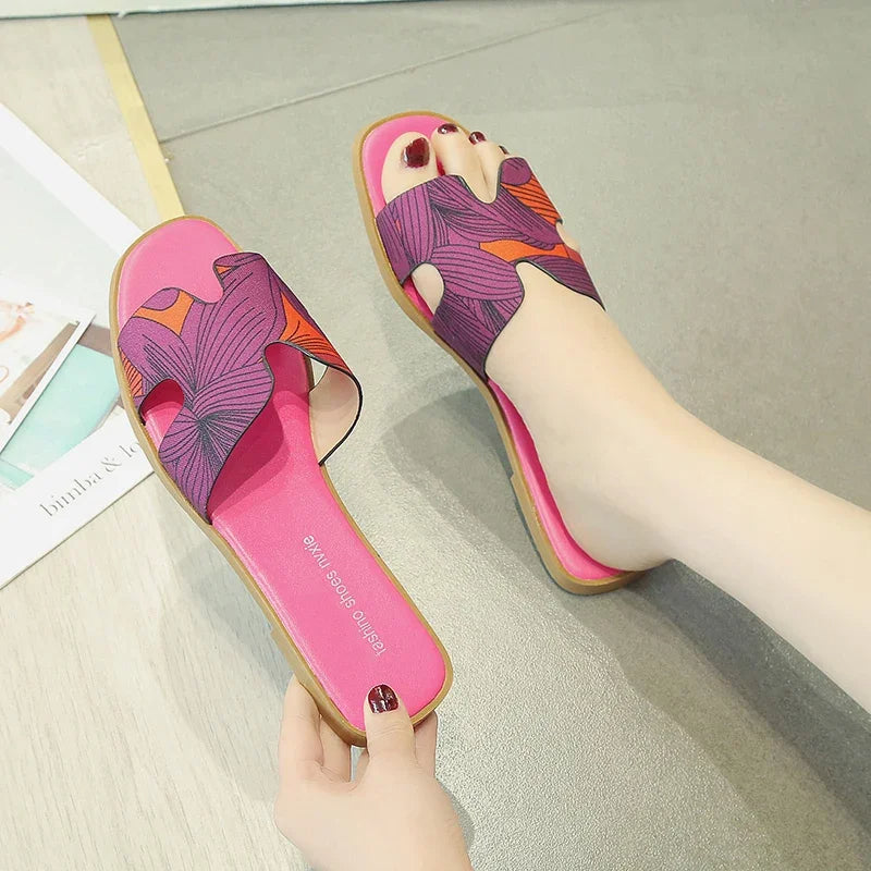 Sandale Style Tong à Design Floral
