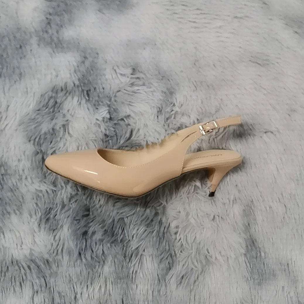 Sandale Talon Femme 5 - 7 cm Beige de Style Escarpin avec Lanière