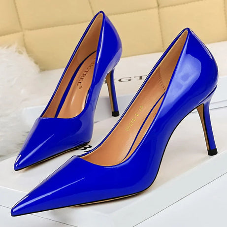 Sandale Talon Femme 7 - 10 cm Brillante de Style Escarpin