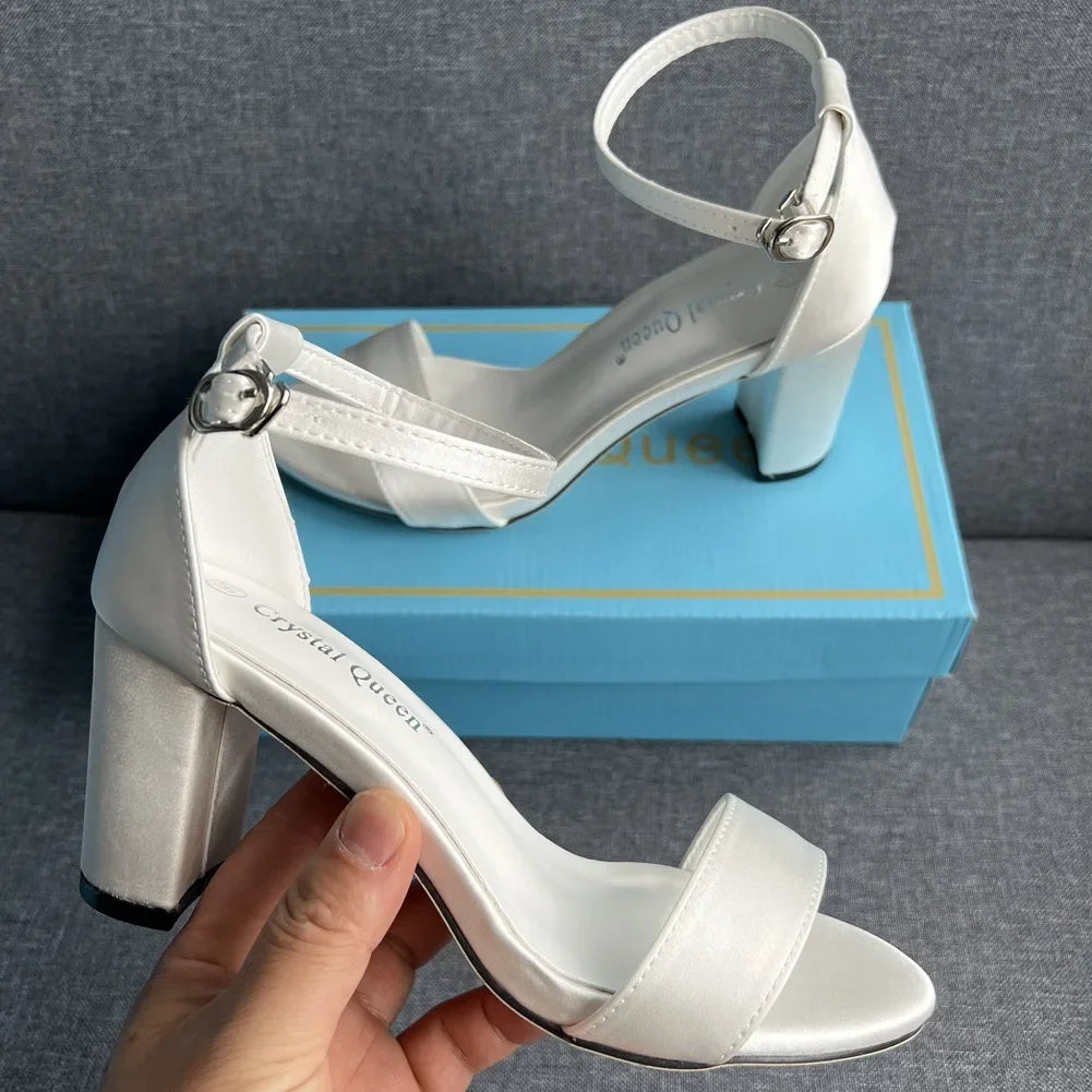 Sandale Talon Femme 7 - 10 cm Sexy de Style Satiné