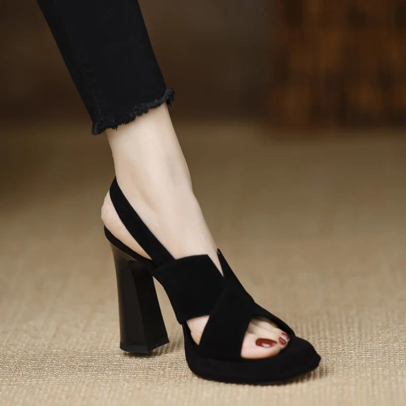 Sandale à Talon Femme Style Moderne avec Boucle