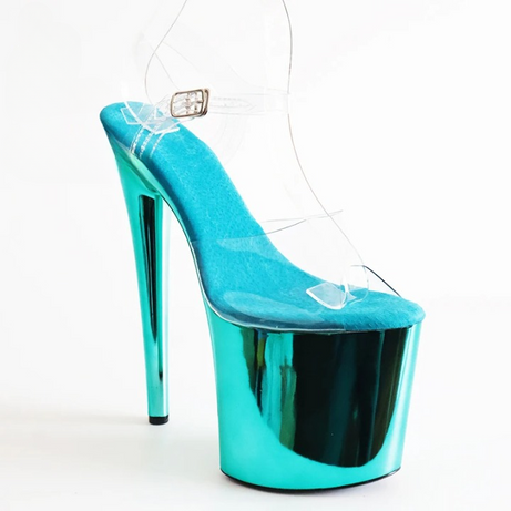 Sandale Talon Haut Femme avec Lanières Transparentes