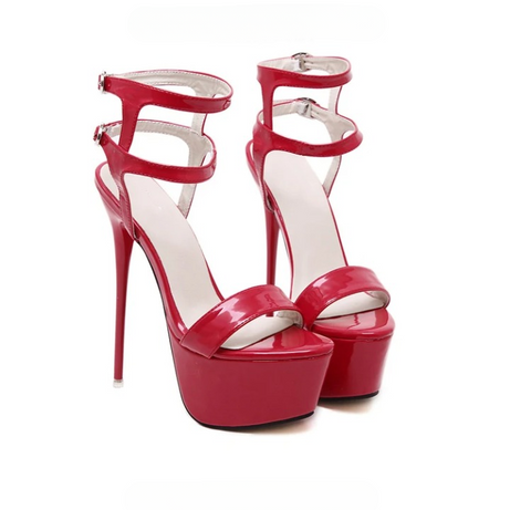 Sandale Talon Haut Femme Ouverte en Simili Cuir
