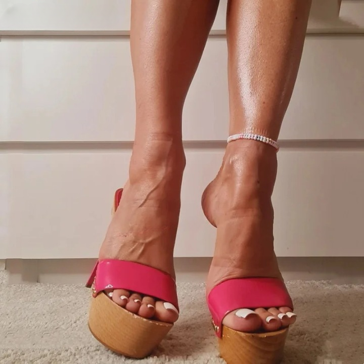 Sandale Talon Haut Femme avec Semelle en Bois