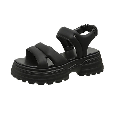 Sandale Talon Plateforme avec Fermeture Élastique